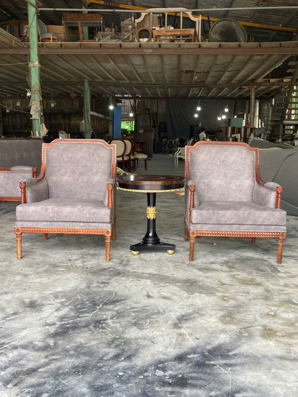SOFA CỔ ĐIỂN KATI LOUIS 16 SƠN MÀU NÂU